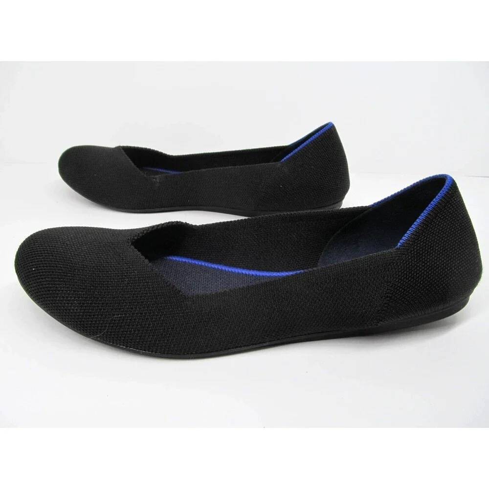 Rothy's Womens Black Flat Round Toe Knit Ballet Slip On Loafers Size US 10 - Picture 8 of 16